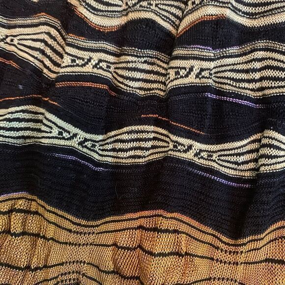 M MISSONI Knit Ruffle Skirt Black Tan Aqua 38 2 XS - Picture 2 of 7